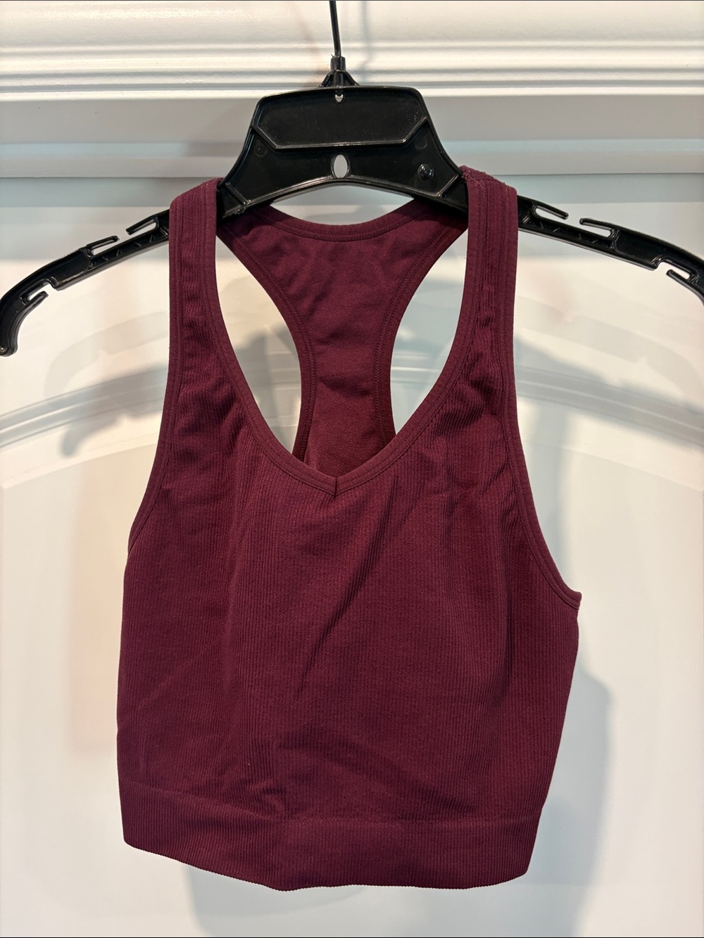 dip Ribbed Racerback Sports Bra - Burgundy